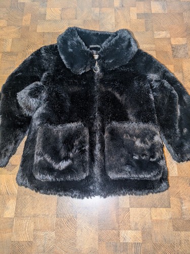 Girls black faux fur teddy - fur,