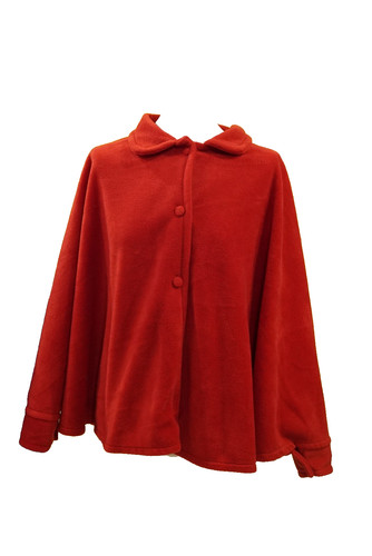 Vintage red fleece cape - fleece,
