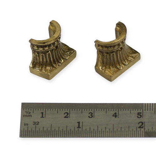 Clock decoration brass feet - 2x,