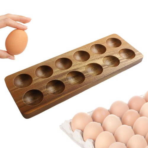 Wooden egg holder fridge - wooden,