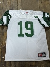 NIKE NFL NEW YORK JETS VINTAGE JOHNSON 19 FOOTBALL JERSEY USED SIZE M CL27