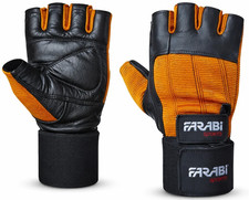 Farabi Leather Gym Gloves