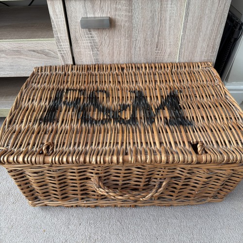 Wicker hamper basket - hamper,