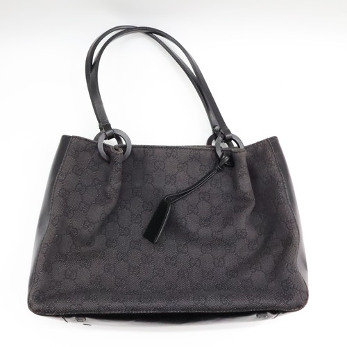 Gucci black monogram tote - gg,