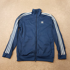 Adidas Mens Track Jacket Small Blue Firebird Original SST Trefoil High Neck Zip