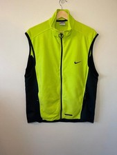 Nike Therma-Fit Fleece Vest L Neon Yellow Running Gilet Vintage 90s Style Unisex