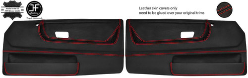 Red stitch front door card - red, 2x