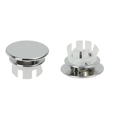 2x Bathroom Basin Sink Double Ring Hole Overflow Covers Chromed Ceramic Sinks