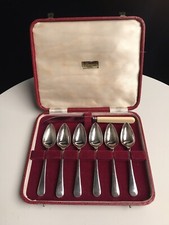 Set of 6 Antique Grapefruit spoons. Boxed. Francis Howard Sheffield