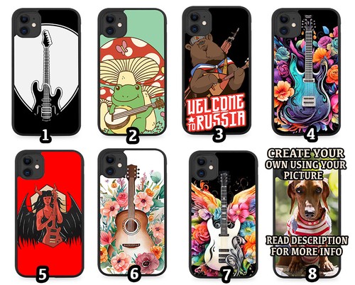 Guitar rubber phone case - guitar,