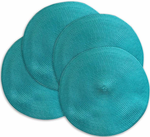 Dark teal round place mats - dark,