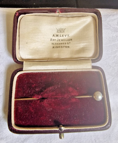 Antique pearl tie stick pin - antique,