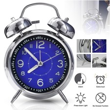 Super Loud Alarm Clock Twin Bell Alarm Clock Non Ticking Quartz with Night Light