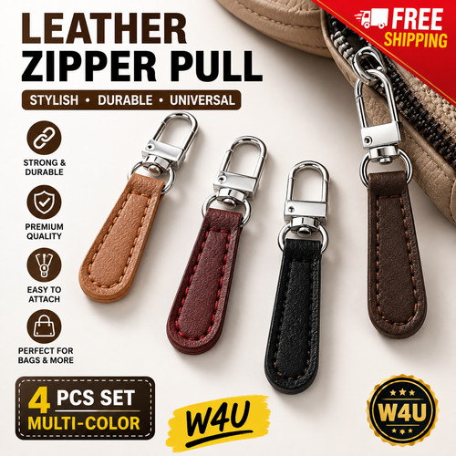 Zipper pull tab leather - pull,