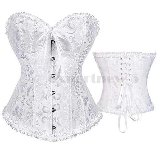 Women lace boned overbust - lace, up