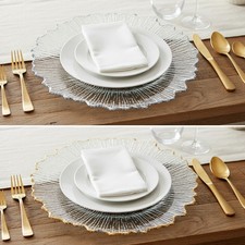 Pcs clear flower charger - 6/12,