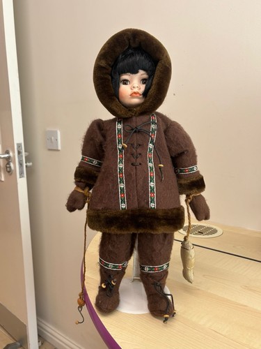 Vintage eskimo porcelain doll - vintage,