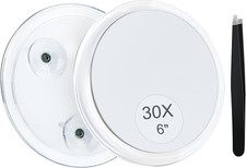 MIYADIVA 30X Magnifying Mirror Suction Cup Makeup Travel Stick-On Eyebrow Mirror