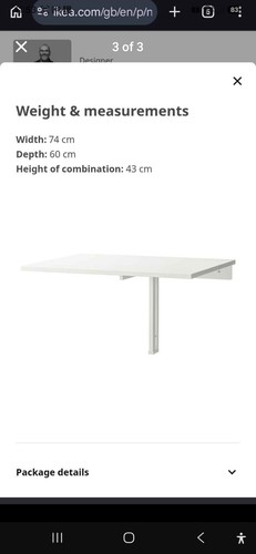 Ikea norberg wall - mounted, drop