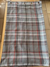 Dunelm checked pair of curtains 168 X 228cm each curtain eyelet ring top 