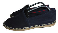 MANUEL VERDU MEN BLUE LEATHER SLIP ON ESPADRILLE SHOE SIZE UK 10 EU 44 US 11 VGC