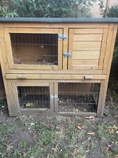 RABBIT HUTCH GUINEA PIG HUTCHES RUN RUNS LARGE 2 TIER DOUBLE DECKER CAGE