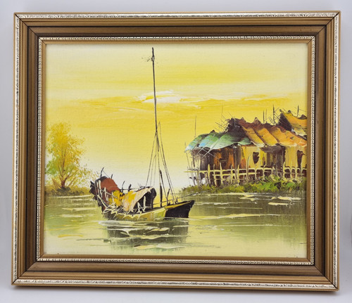 Vintage oil painting chinese - vintage,