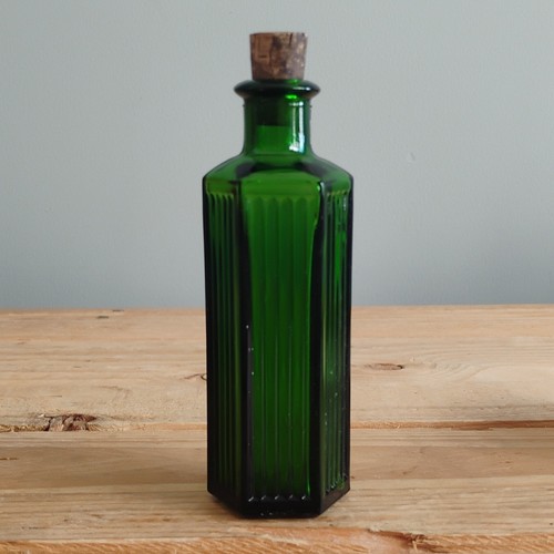 Antique hexagonal green poison - antique,
