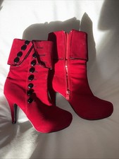 Vintage Red Boots 4 Inch Heels