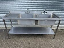 Commercial Sink Large Double Bowl Stainless Steel 180 Cm Wide / Catering