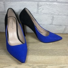 Kurt Geiger Carvela Stilettos Blue Snake Design Black High Heels Shoes  UK4 EU37