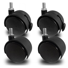 4x M8 Swivel Castor Wheels Trolley 50 x 17mm Chair Table Furniture 160kg (M8)