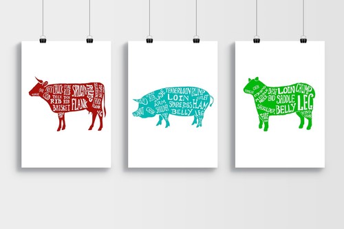 Butchers meat cuts diagrams - butchers,