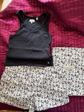 Jack Wills Ladies Size 14 Navy White Pyjamas With Bag