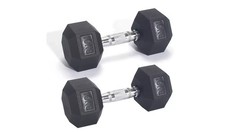 Pro Fitness 10kg Hex Dumbbell Set Pair Rubber Coated Hand Weights Gym 8962449