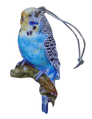 Blue budgerigar christmas - blue,