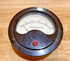 VINTAGE BAKELITE MICROAMPERES METER / GAUGE -  0-100