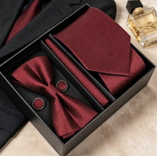 Burgundy tie bow pocket - bow, tie,