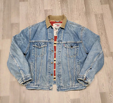 Levi's Navajo Aztec Trucker Jacket L-XL Blanket Lined Wool Denim Vintage 80s 90s