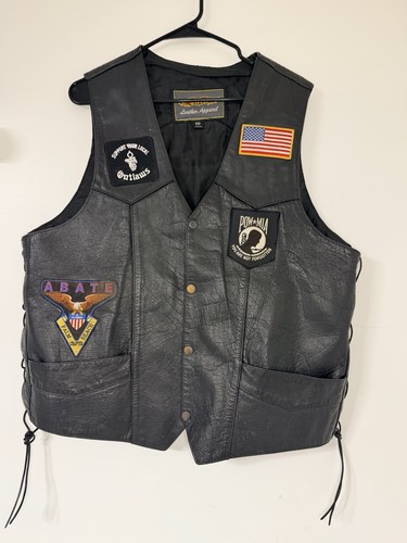 Unik leather biker vest mens - ,