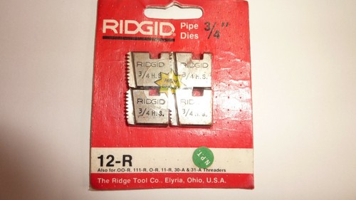 Ridgid pipe dies high - dies, 3/4"
