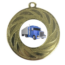 Truck Racing Medal Gold Silver Bronze Award 50mm FREE ribbon engraving UK P&P