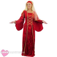 LADIES RED TUDOR QUEEN COSTUME
