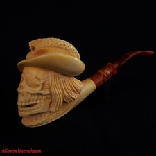 XL Pirate w Snake  Meerschaum