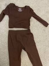 Matalan Brown Seamless Set, Top Kids Size Small, Leggings Kids Size Medium