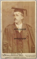 CDV PROFESSOR MORTARBOARD DONE & BALL LONDON STUDENT ANTIQUE PHOTO ACADEMIC