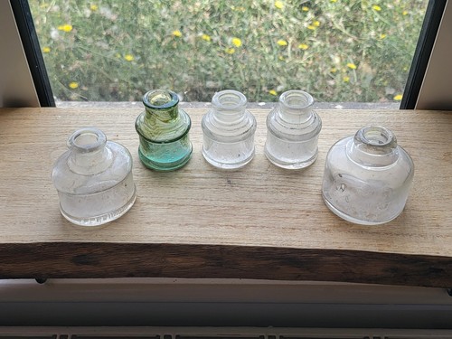 Lot antique glass ink - lot, 5