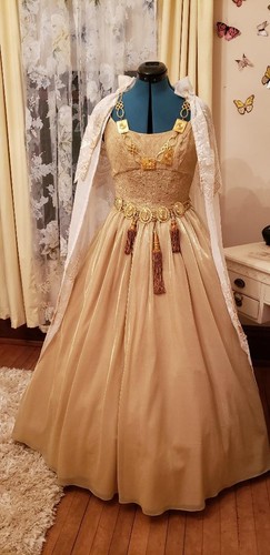 Masquerade gold gown dress