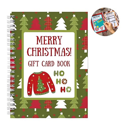 Merry christmas gift card - merry, book