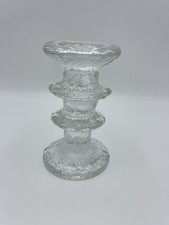 Iittala FESTIVO Two Ring Glass Candle Holder Timo Sarpaneva Finland Signed x 2
